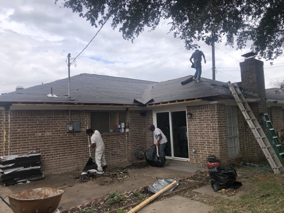 Full reroof in progress — AttarCo Homes roofing & remodeling project, Houston TX