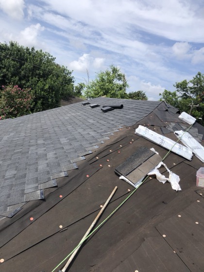 New shingle courses going on — AttarCo Homes roofing & remodeling project, Houston TX